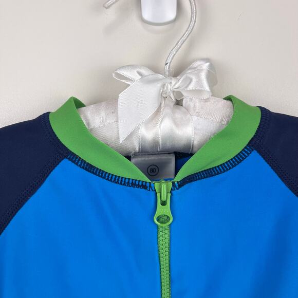 Hanna Andersson Blue Fish Sunblock Rash Guard Bathing Suit 80 cm 18-24 Months - Picture 3 of 7